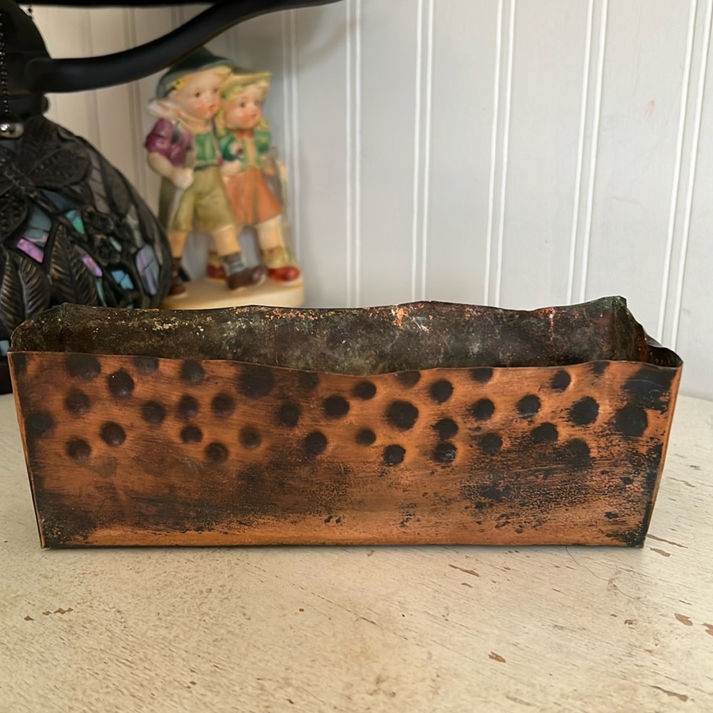 Antique handmade copper planter
